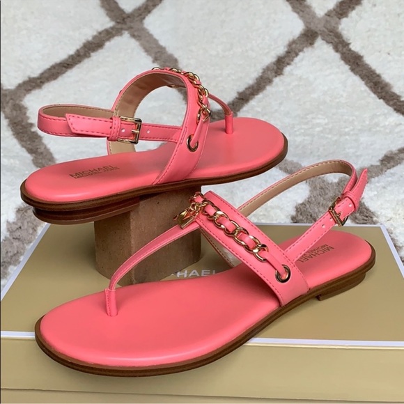 MICHAEL KORS ELSA THONG NAPPA PU GRAPEFRUIT - Picture 8 of 15